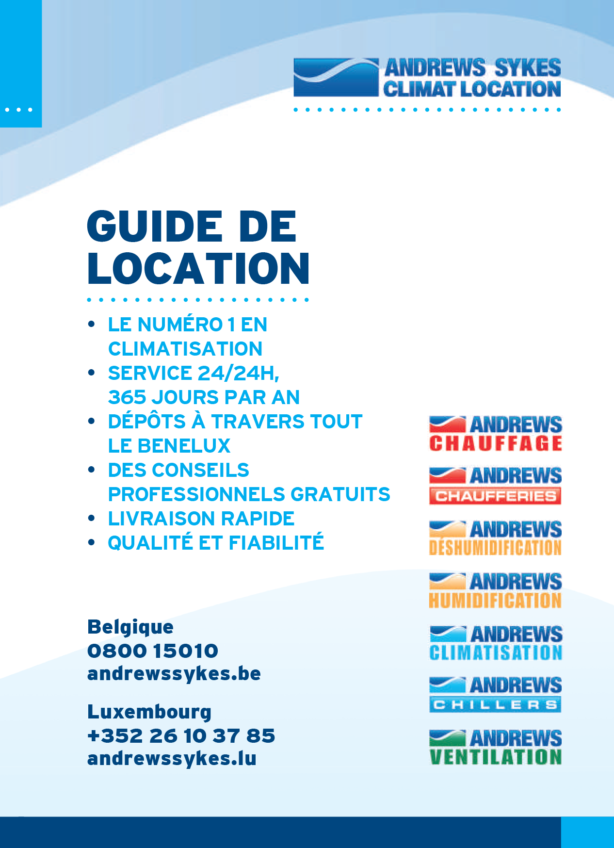 Catalogue 2019 Nouveau guide de location pour Andrews Sykes Climat Location